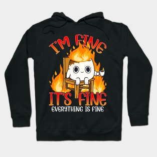 Marshmallow I'm Fine Meme Outdoor Men Kids Women Camping Hoodie